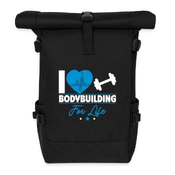 Ich liebe Bodybuilding fürs Leben - Rolltop Rucksack - Schwarz - Vorne