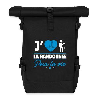 J'aime la randonnée pour la vie ! - Sac à dos roll top - noir - Devant