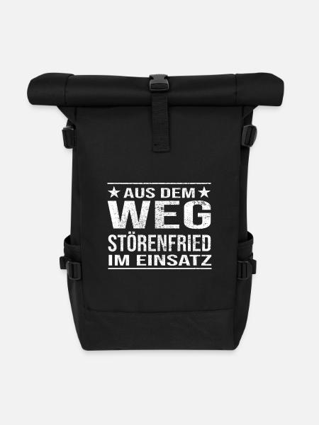 Aus dem Weg Störenfried im Einsatz Design - Rolltop Rucksack - Schwarz