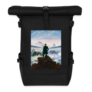 Wanderer above the Sea of Fog Caspar David Friedrich - Roll Top Backpack - black - Front