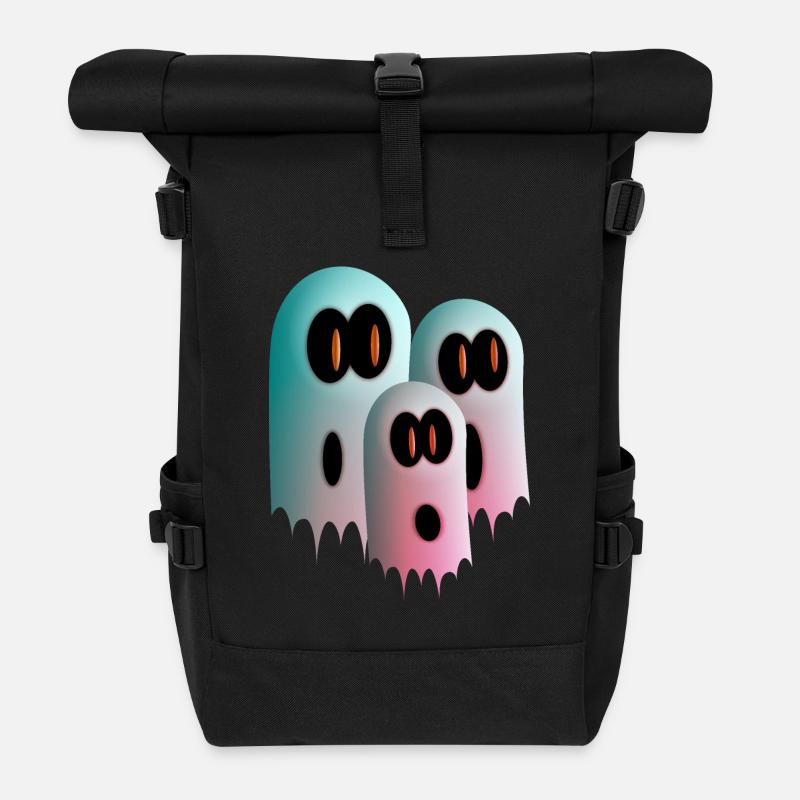 Ghosts - Roll Top Backpack - black