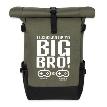 Zum großen Bruder 2025 aufgestiegen - Rolltop Rucksack - Olive/Schwarz - Vorne