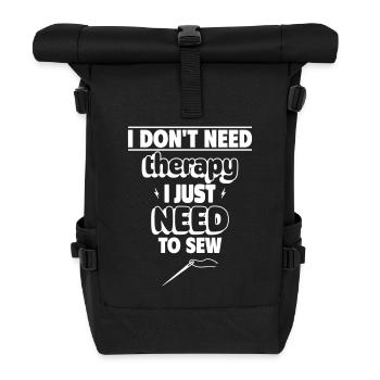 only sewing makes me happy - Roll Top Backpack - black - Front