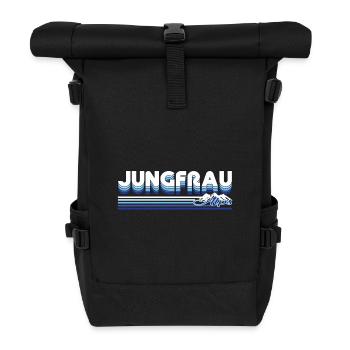 Jungfrau – Majesty of the Alps Silhouette Design - Roll Top Backpack - black - Front