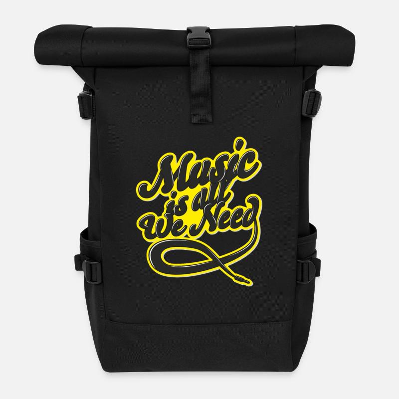 Music is all we need - Sac à dos roll top - noir