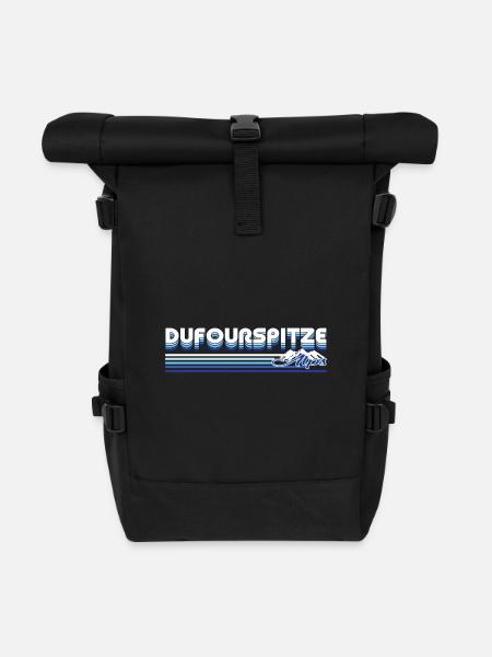 Dufourspitze – König der Schweizer Alpen - Rolltop Rucksack - Schwarz