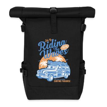 Riding The Waves - Rolltop Rucksack - Schwarz - Vorne