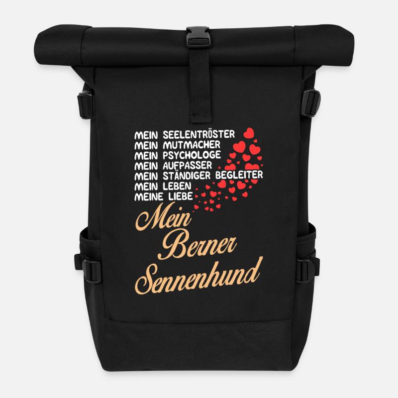 Berner-Sennenhund - Mein - Rolltop Rucksack - Schwarz