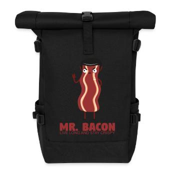 Mr.Bacon - Live long and stay crispy - Roll Top Backpack - black - Front