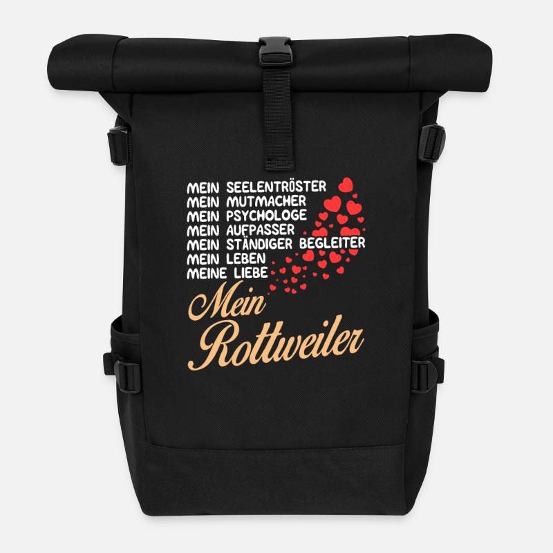 Rottweiler - Mein - Rolltop Rucksack - Schwarz