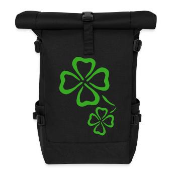trèfle chance trèfle à quatre feuilles chance clover23 - Sac à dos roll top - noir - Devant