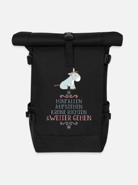 lustiger Spruch - Rolltop Rucksack - Schwarz