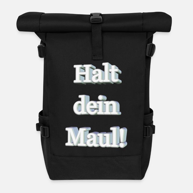 Halt dein Maul! - Rolltop Rucksack - Schwarz