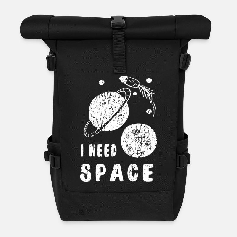 I need Space - Ich brauche meinen Raum - Rolltop Rucksack - Schwarz