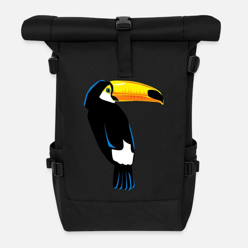 Tukan Vogel Exotisch - Tucan Design Exotic - Rolltop Rucksack - Schwarz