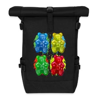 Gummibärchen - Fruchtig - Süssigkeit - Süss - Rolltop Rucksack - Schwarz - Vorne