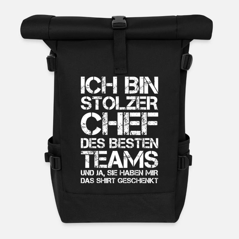 Stolzer Chef Des Besten Teams Shirt Geschenkt Boss - Rolltop Rucksack - Schwarz
