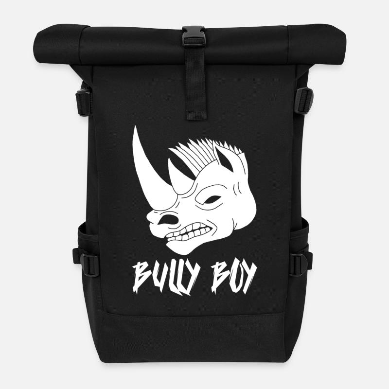 Tête de rhinocéros blanc - Sac à dos roll top - noir