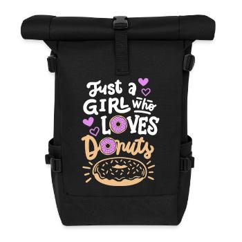 Donuts Donut-Liebhaber - Rolltop Rucksack - Schwarz - Vorne