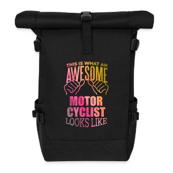 Motorrad - Rolltop Rucksack - Schwarz - Vorne