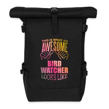 Vogelbeobachtung - Rolltop Rucksack - Schwarz - Vorne
