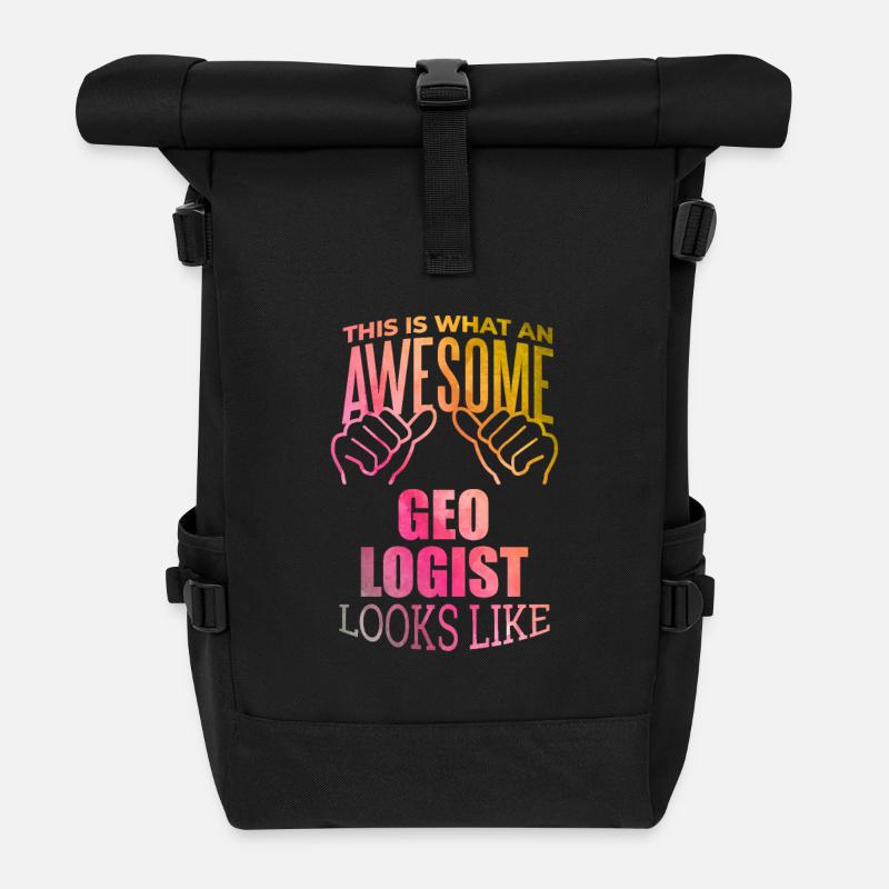 Geologie - Rolltop Rucksack - Schwarz