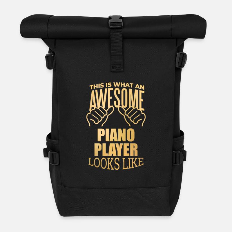 Klavier - Rolltop Rucksack - Schwarz