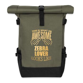 Zebra - Roll Top Backpack - olive/black - Front
