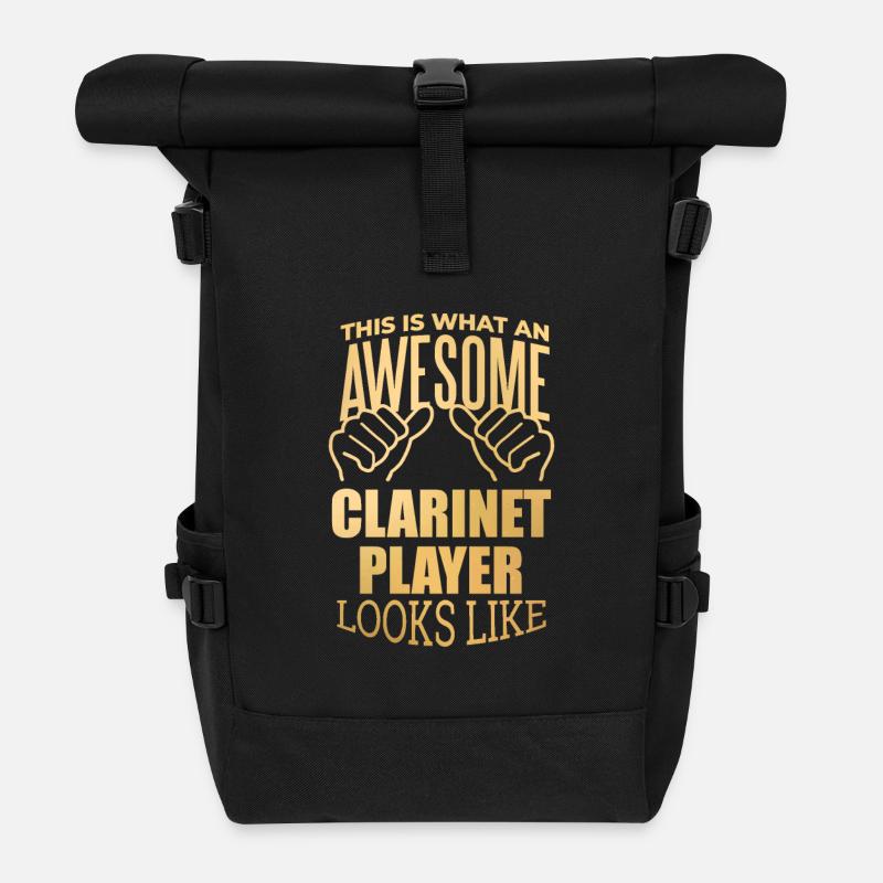 clarinette - Sac à dos roll top - noir