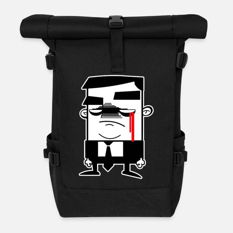 Hombre Grises: Anonym, Freiheit & Protest - Rolltop Rucksack - Schwarz