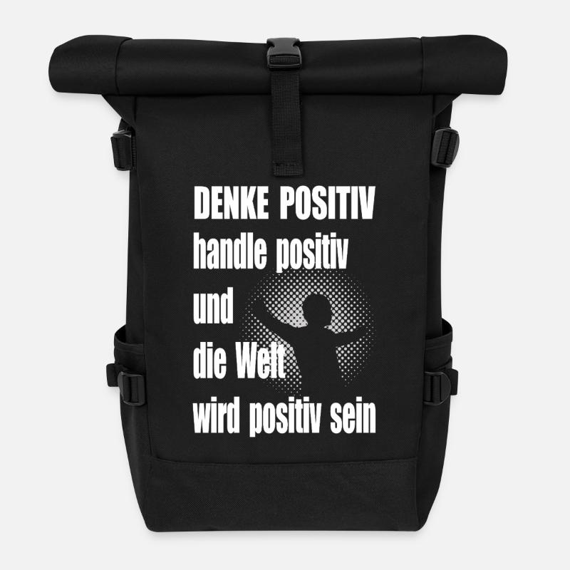 Positiv Denken Motivationsspruch Mann - Rolltop Rucksack - Schwarz