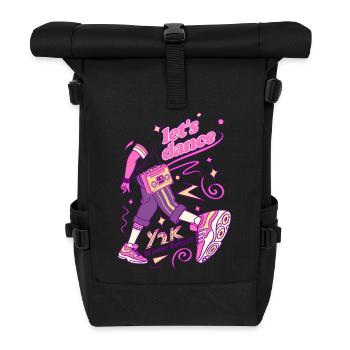 Neon Dance Boombox Vibe - Roll Top Backpack - black - Front