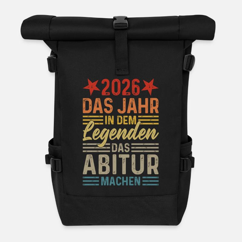 2026 Das Jahr in dem Legenden das Abitur machen - Rolltop Rucksack - Schwarz