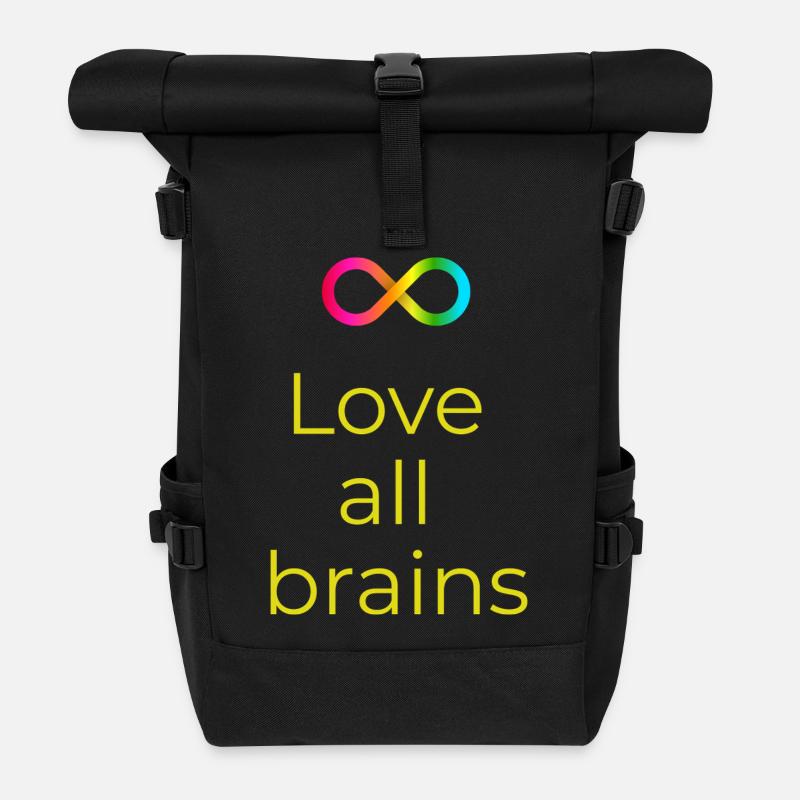 Love_all_brains - Sac à dos roll top - noir