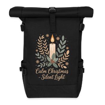 Botanisches Weihnachtsdesign - Rolltop Rucksack - Schwarz - Vorne