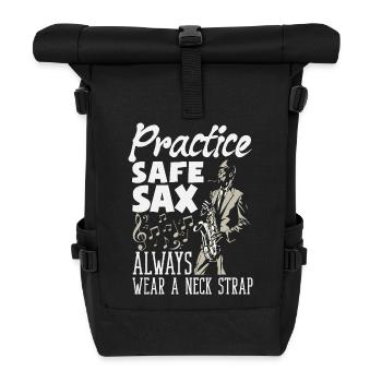 Saxofon - Rolltop Rucksack - Schwarz - Vorne
