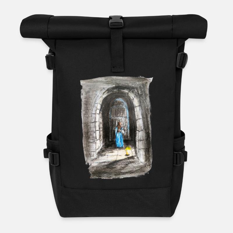 Lumière de lanterne de la jeune fille de l’arc - Sac à dos roll top - noir
