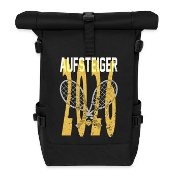 Tennis Aufsteiger 2026 Meistershirt  - Rolltop Rucksack - Schwarz - Vorne