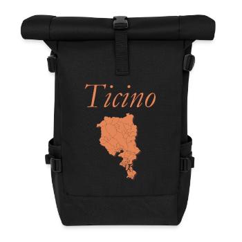 Ticino Karte im Rosé Ton - Rolltop Rucksack - Schwarz - Vorne