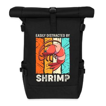 Krabbe Languste Meeresfrüchte Shrimp - Rolltop Rucksack - Schwarz - Vorne