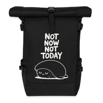 Nicht jetzt, nicht heute, Faultier. - Rolltop Rucksack - Schwarz - Vorne
