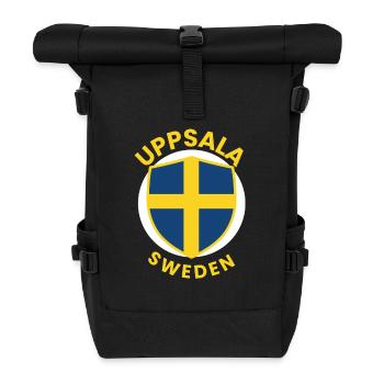 Uppsala-Schild Schwedens Emblem - Rolltop Rucksack - Schwarz - Vorne