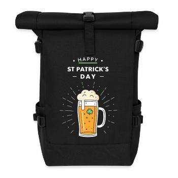 Festive St. Patrick's Pint - Roll Top Backpack - black - Front