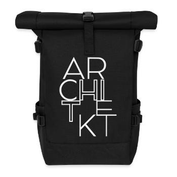 Architekt minimalistisch und Bauhaus inspiriert - Rolltop Rucksack - Schwarz - Vorne