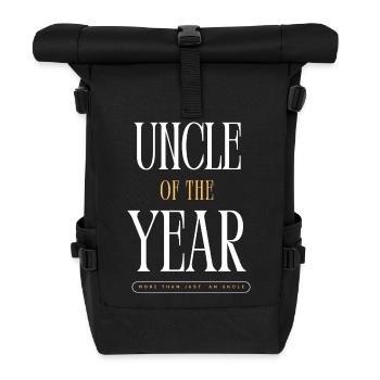 funny Uncle uncle of the year - Roll Top Backpack - black - Front
