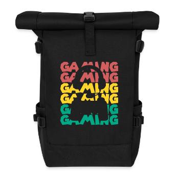 Gaming - Headset and Controller - Roll Top Backpack - black - Front