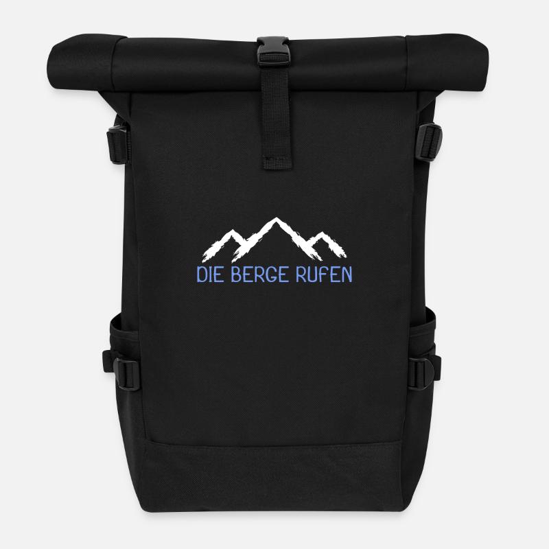 Die Berge Rufen Spruch Bergsteiger - Rolltop Rucksack - Schwarz