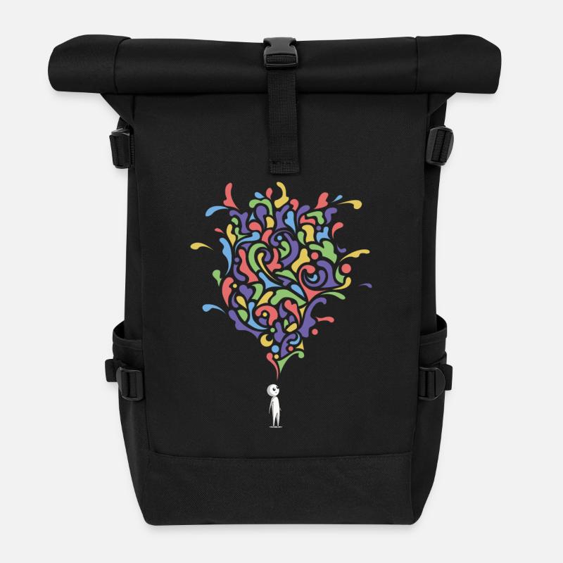 Think abstract. - Sac à dos roll top - noir