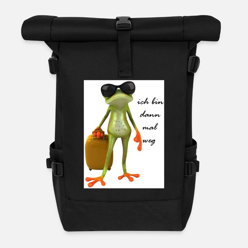 ich bin dann mal weg - Rolltop Rucksack - Schwarz