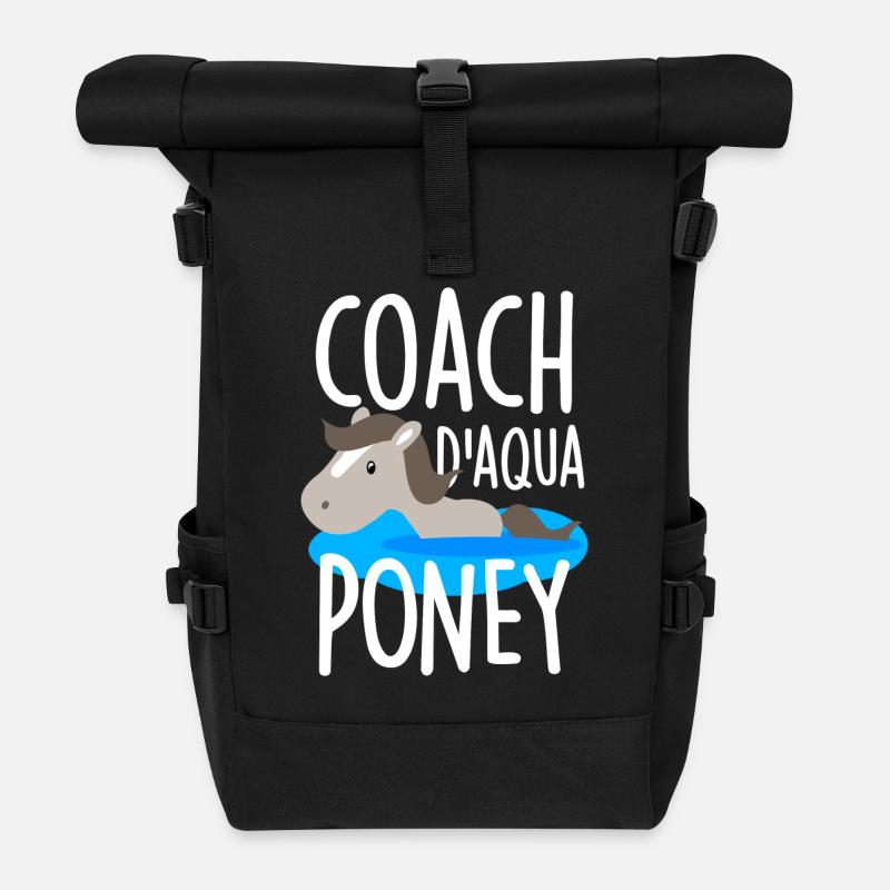 Coach d'aqua poney - Sac à dos roll top - noir